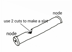 Cutting a notch in the hollow wood