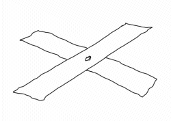 Fan made from two crossed pieces of card