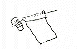 Glue or staple the paper to the string